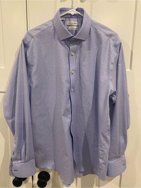 Twillory Men's Blue Windowpane Dress Shirt